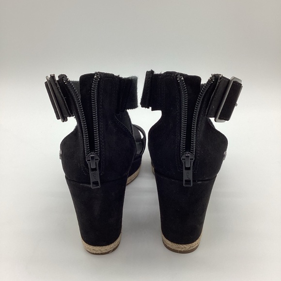 989. UGG Calla Wedge Black Sandal NWOT Size 9 - Picture 6 of 7
